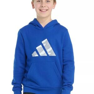 Adidas Kids Royal Blue Hoodie with Gray Logo